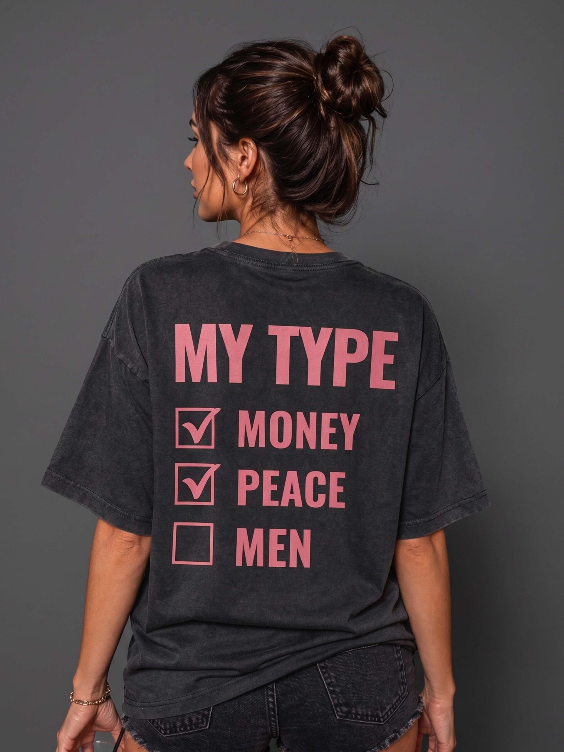 My Type Money Peace Men Graphic Tee | Sassy Oversized Women's Shirt