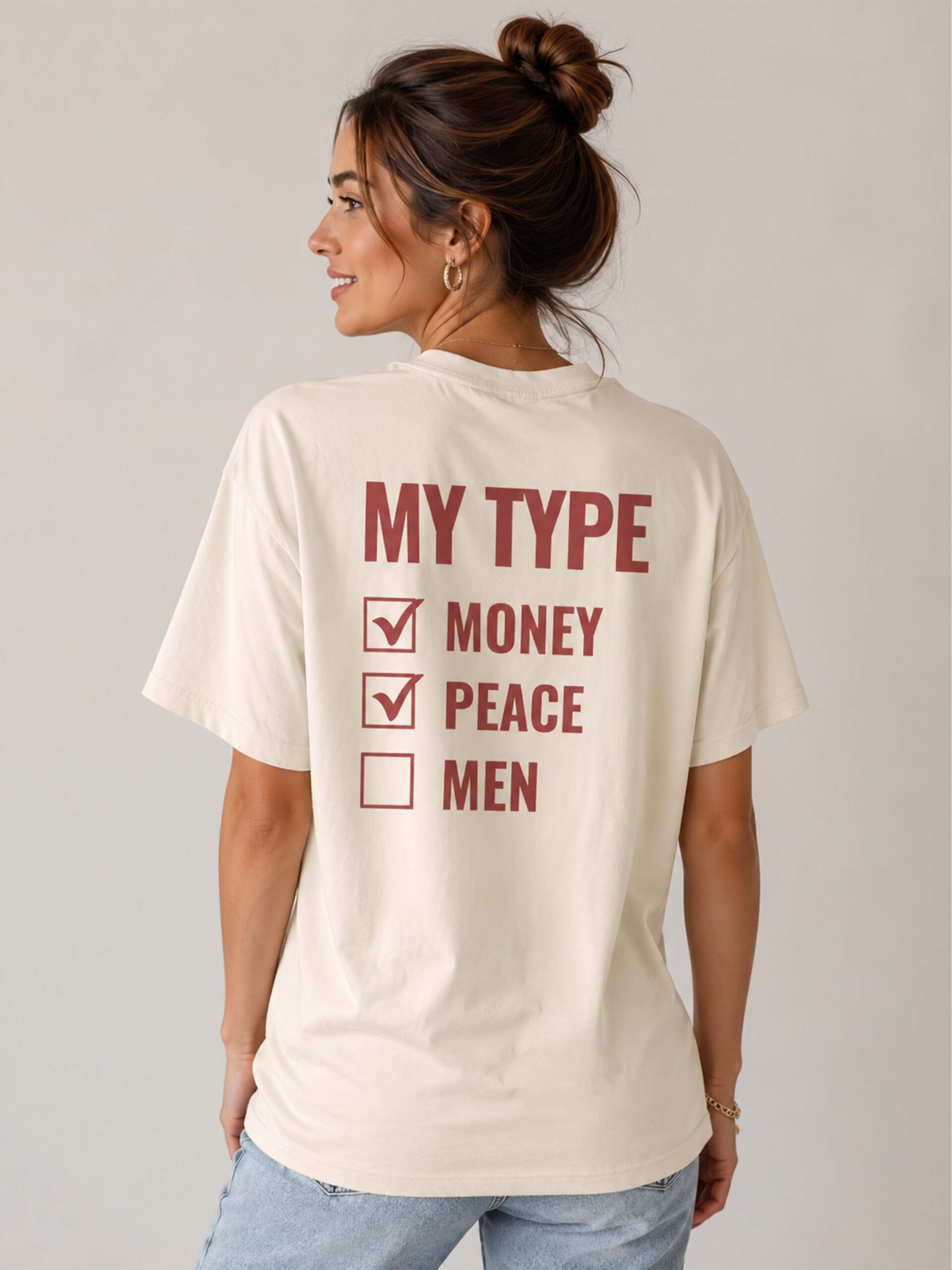 My Type Money Peace Men Graphic Tee | Sassy Oversized Women's Shirt