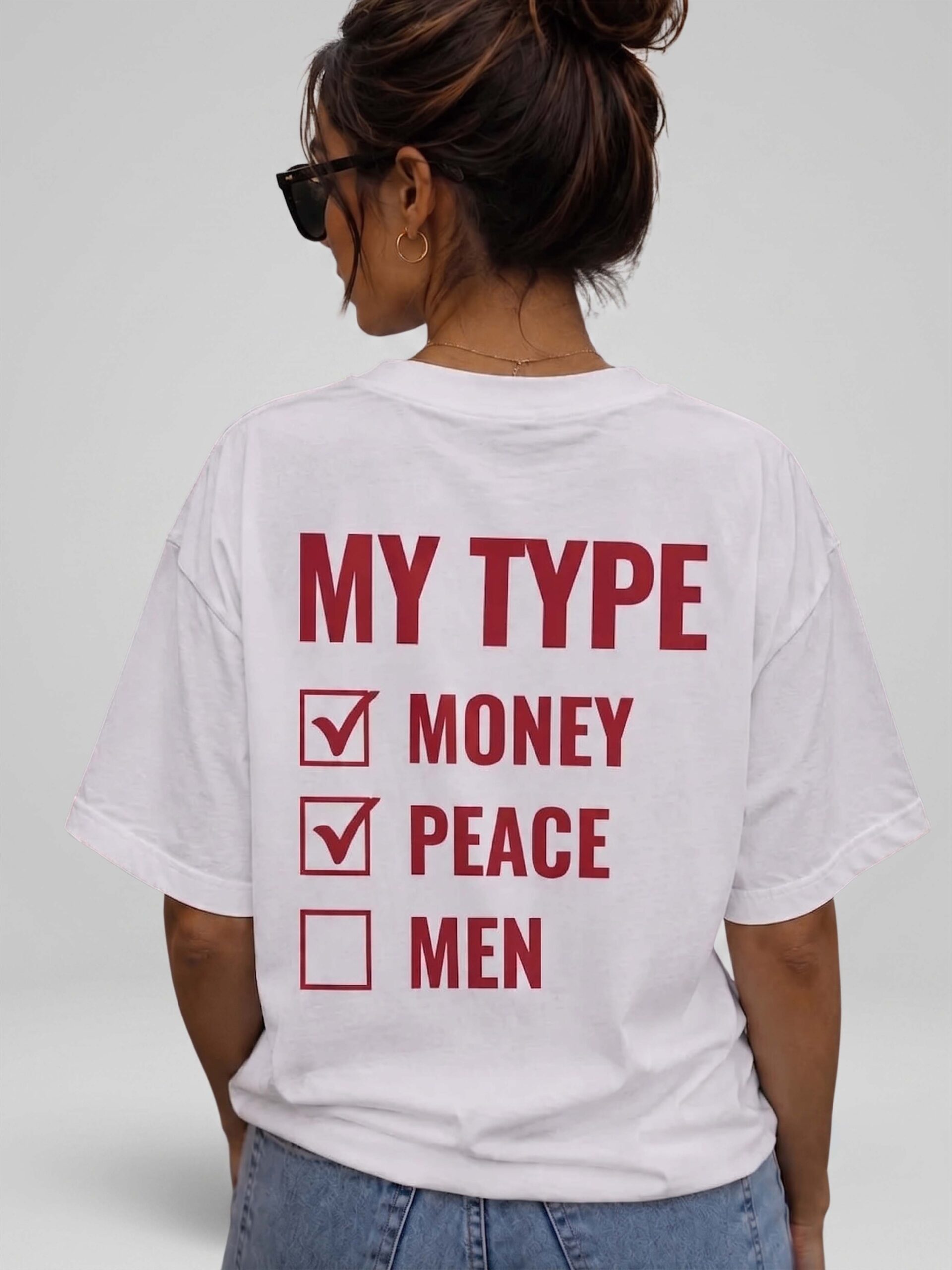 My Type Money Peace Men Graphic Tee | Sassy Oversized Women's Shirt