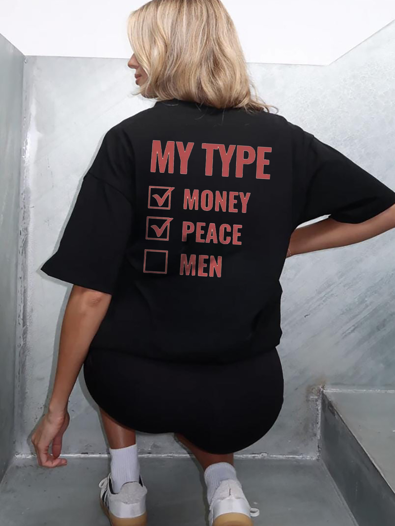 My Type Money Peace Men Graphic Tee | Sassy Oversized Women's Shirt