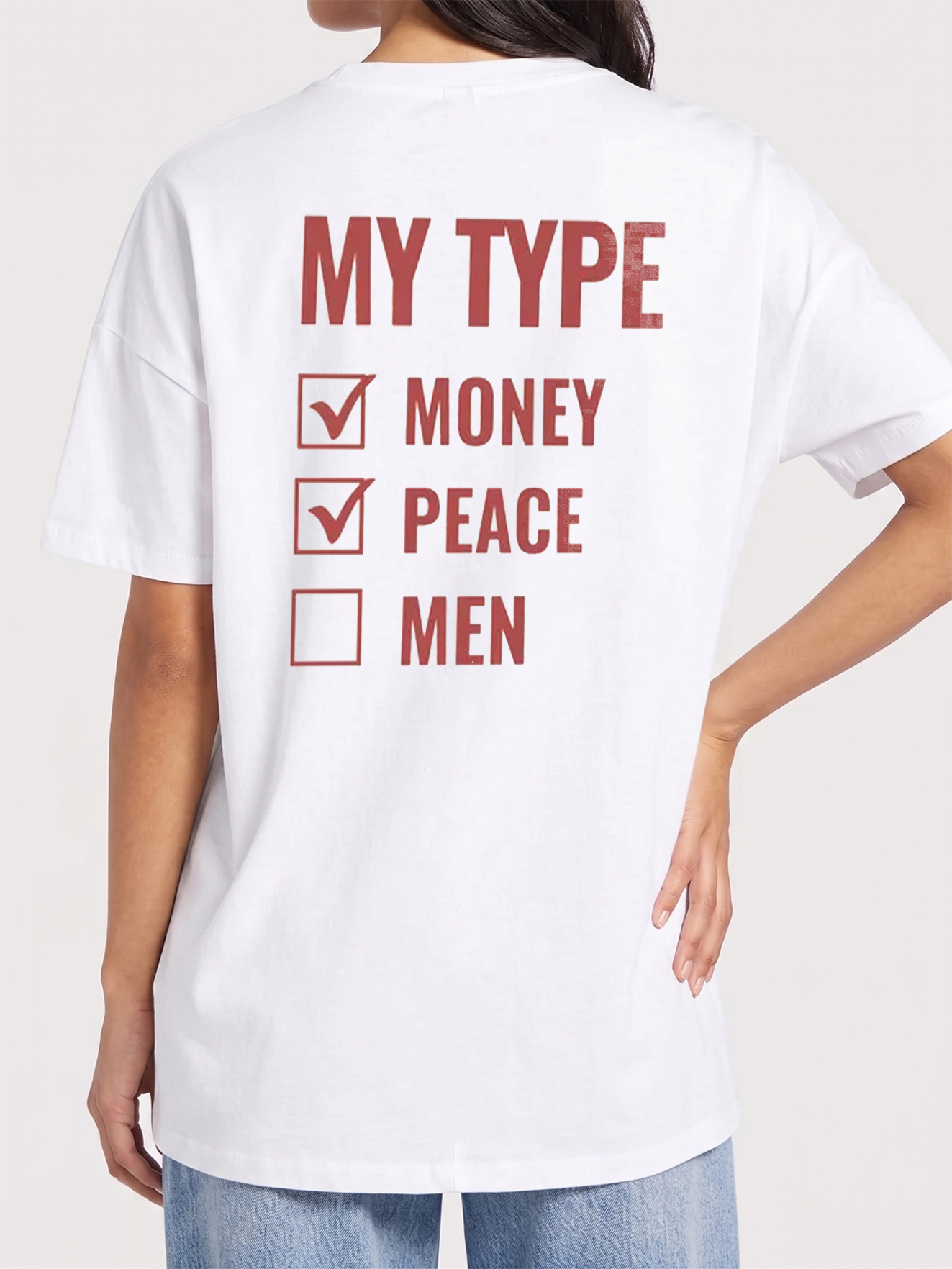 My Type Money Peace Men Graphic Tee | Sassy Oversized Women's Shirt