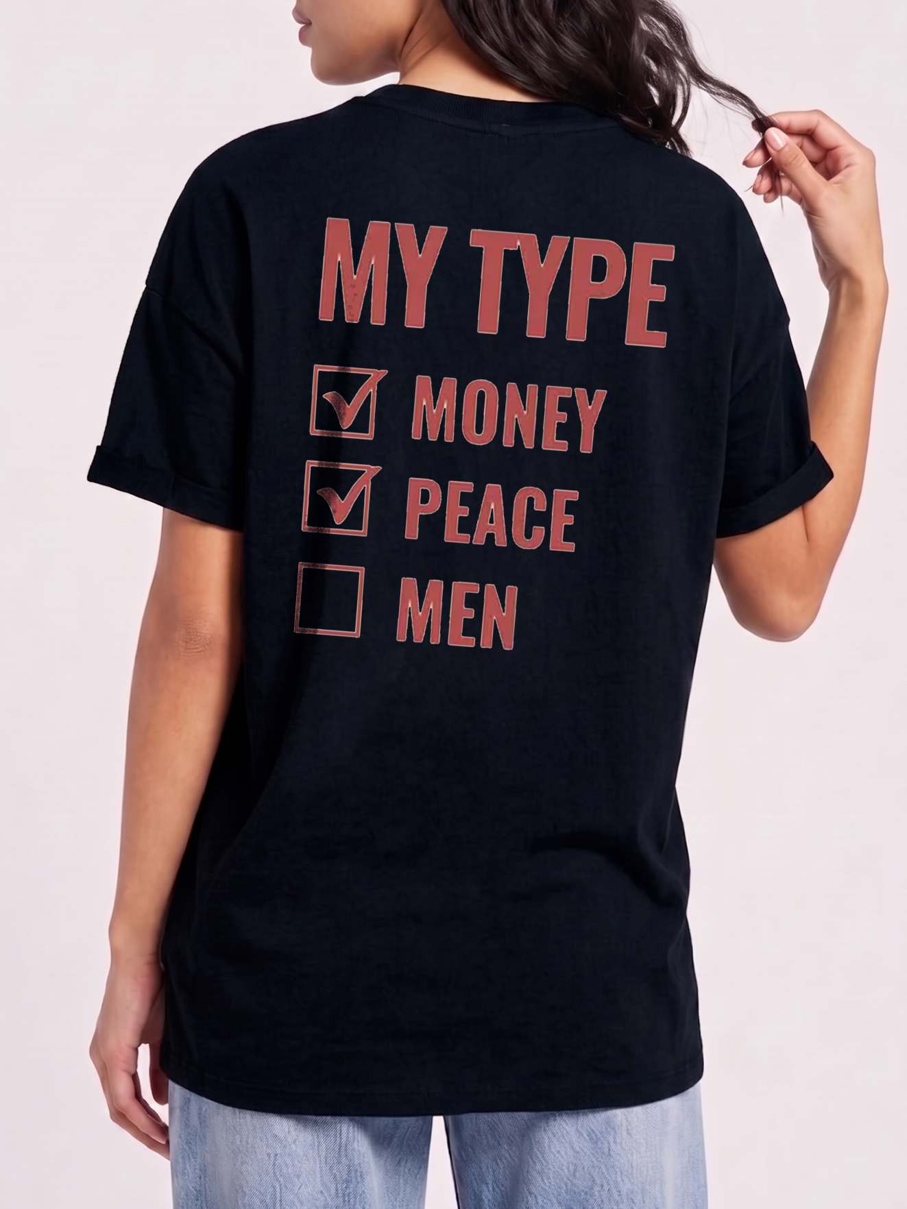 My Type Money Peace Men Graphic Tee | Sassy Oversized Women's Shirt