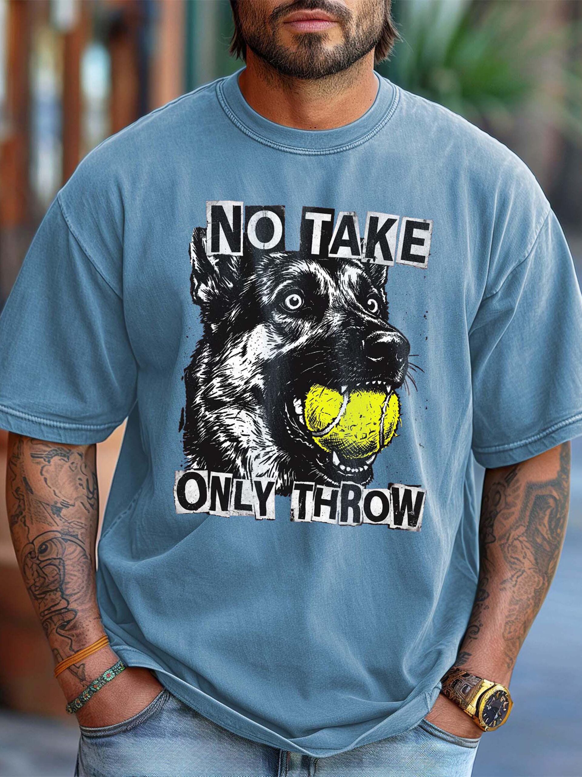 No Take Only Throw Funny Dog Meme Shirt - German Shepherd Tee