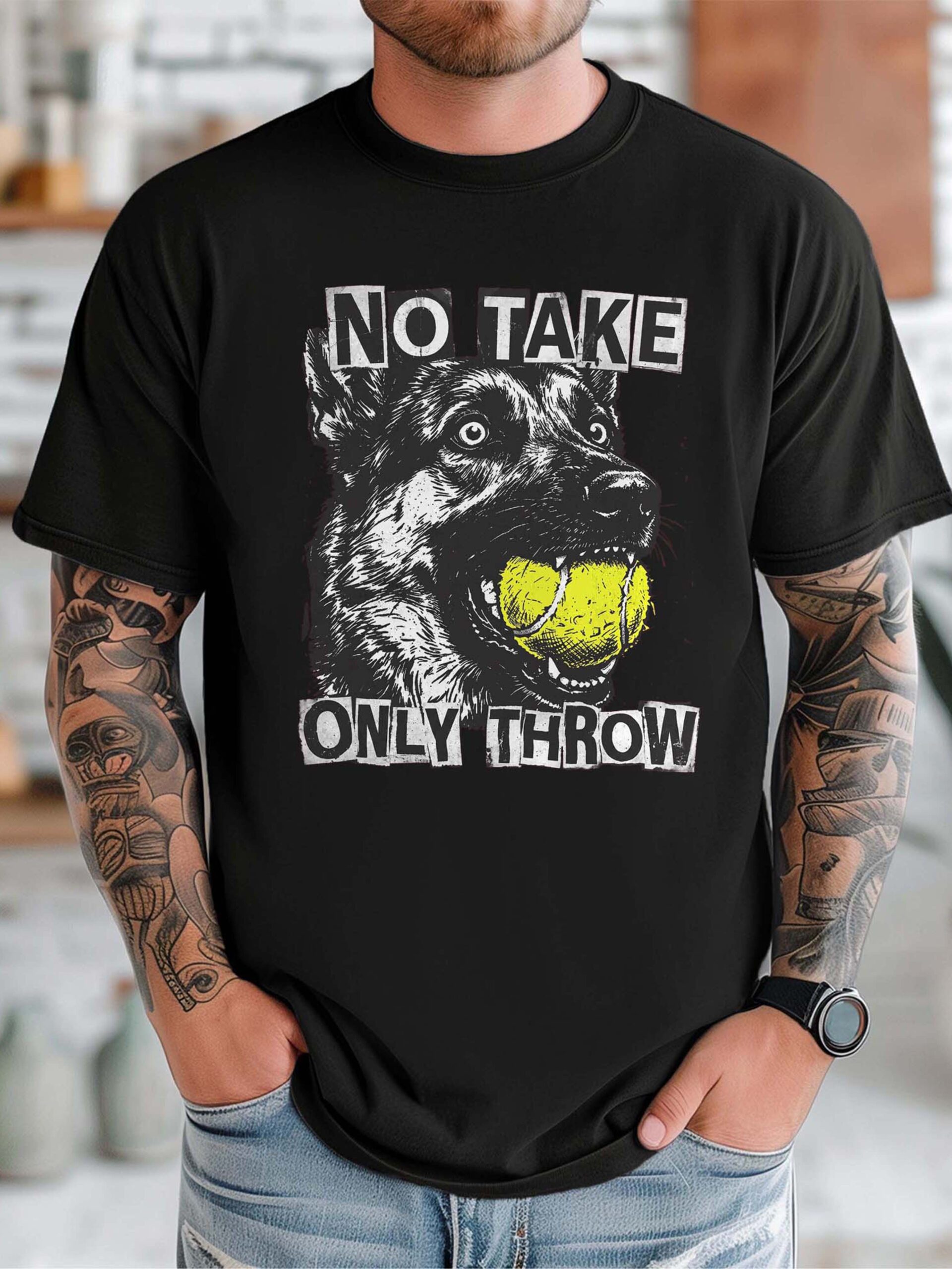 No Take Only Throw Funny Dog Meme Shirt - German Shepherd Tee