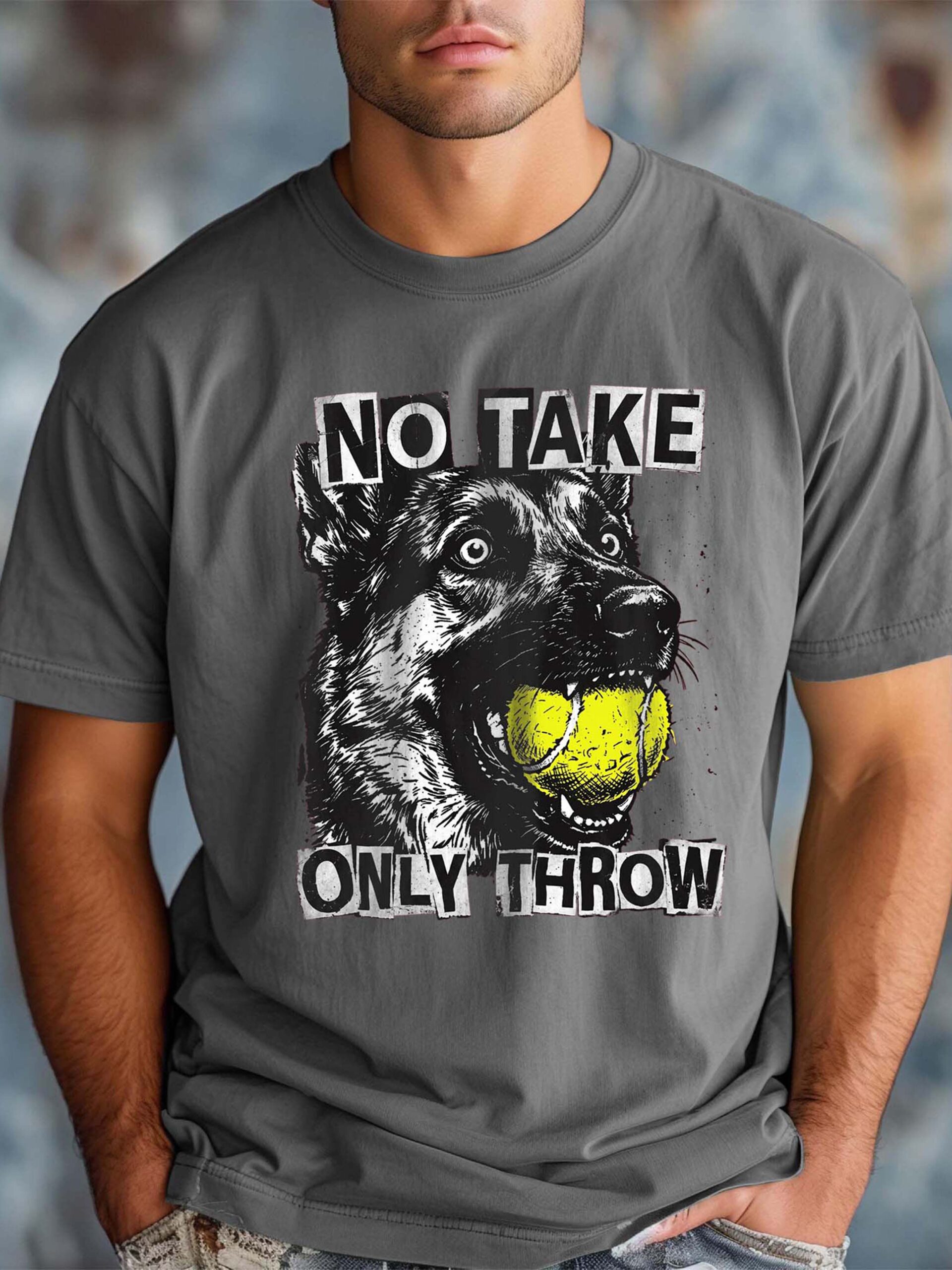No Take Only Throw Funny Dog Meme Shirt - German Shepherd Tee
