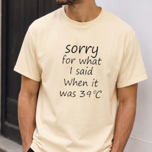Sorry For What I Said When It Was 39°C Shirt Funny Summer Tee