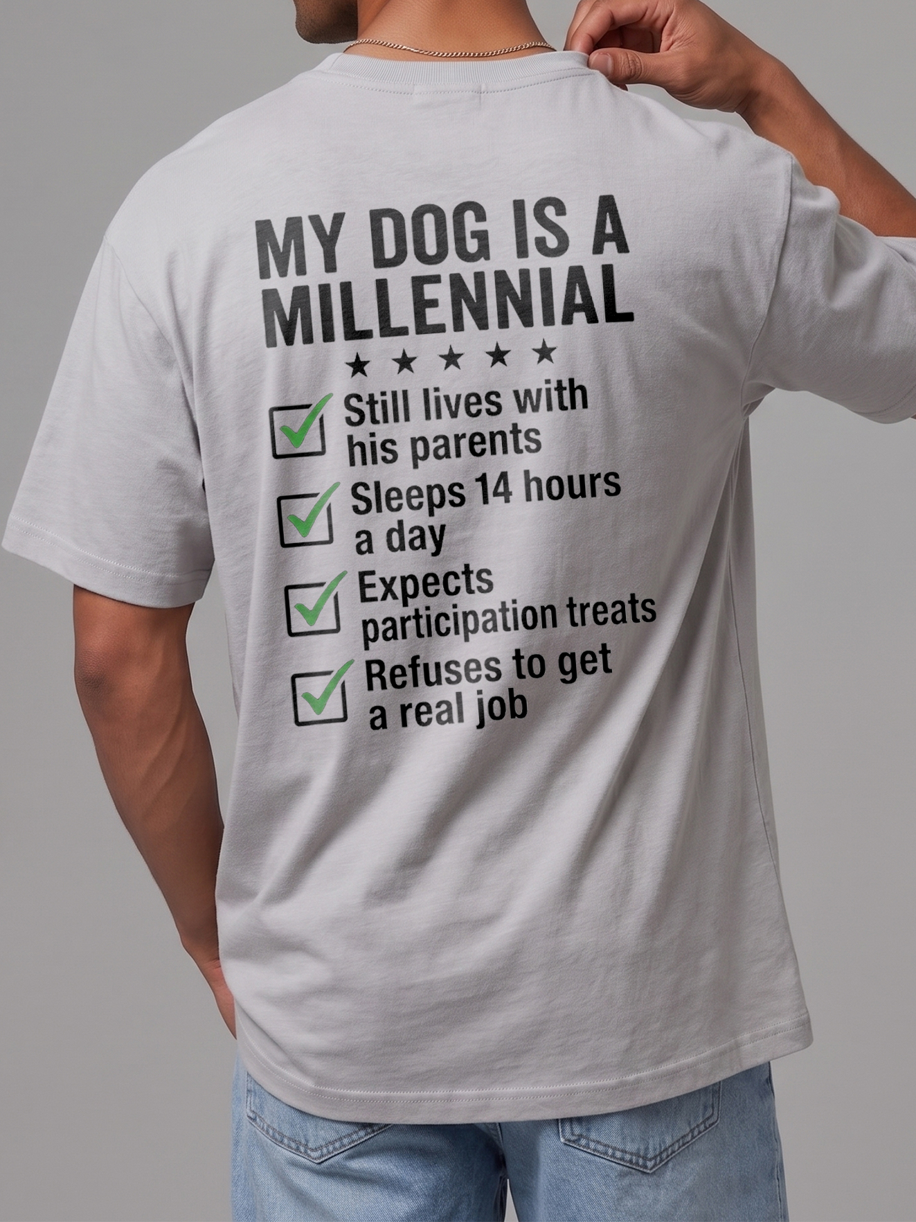 Funny My Dog Is A Millennial T-Shirt | Humor Pet Parent Tee