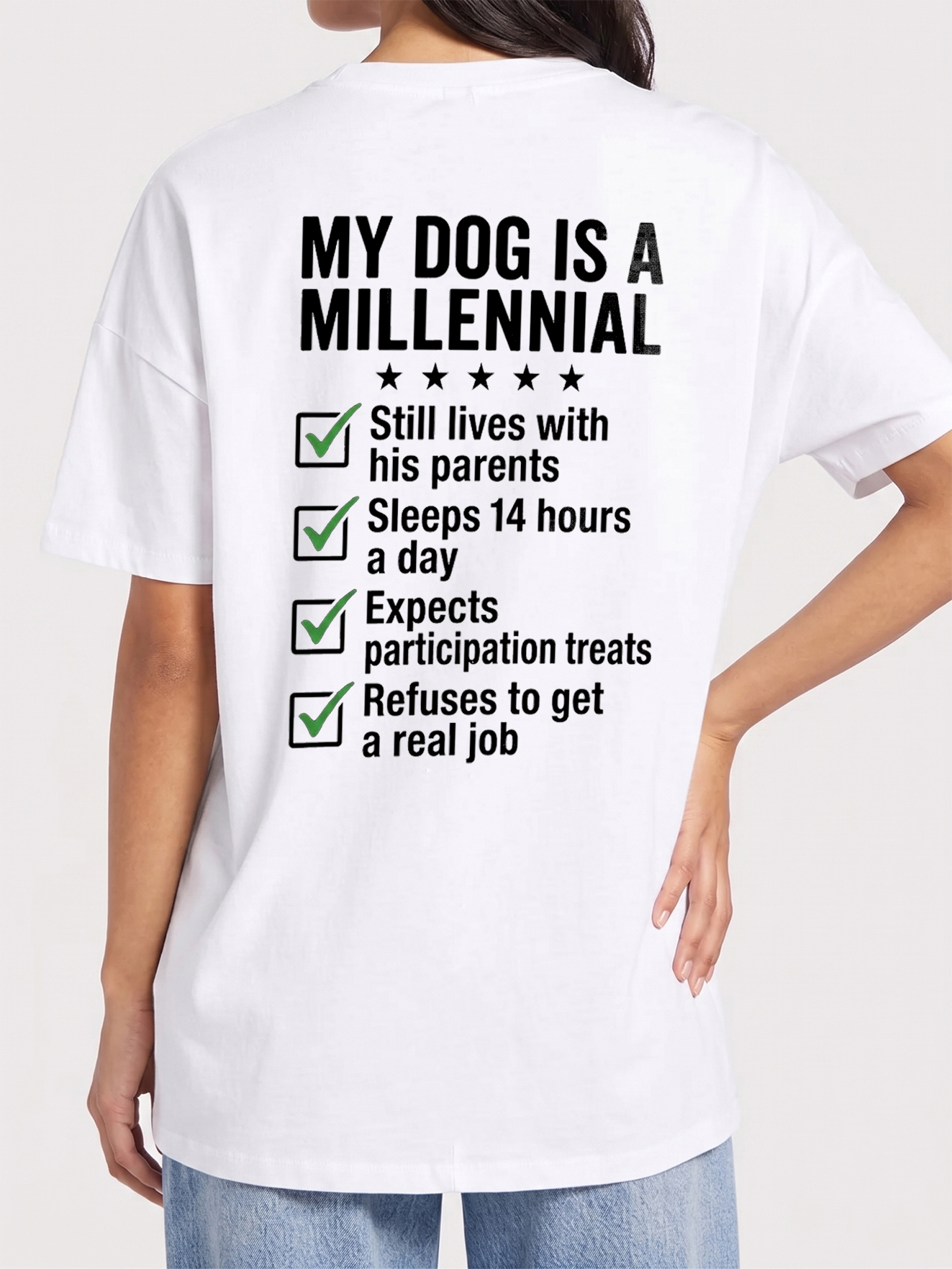 Funny My Dog Is A Millennial T-Shirt | Humor Pet Parent Tee