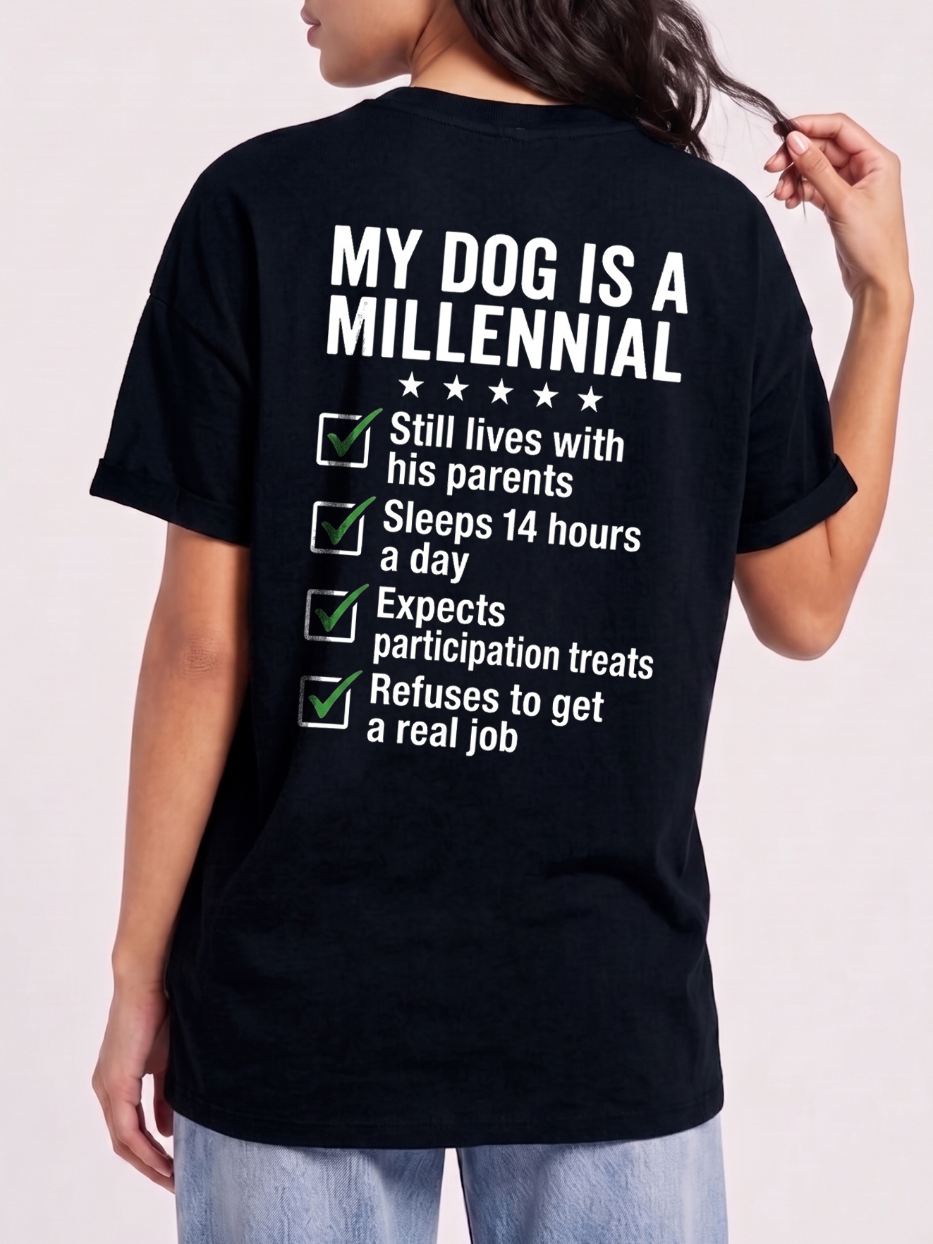 Funny My Dog Is A Millennial T-Shirt | Humor Pet Parent Tee