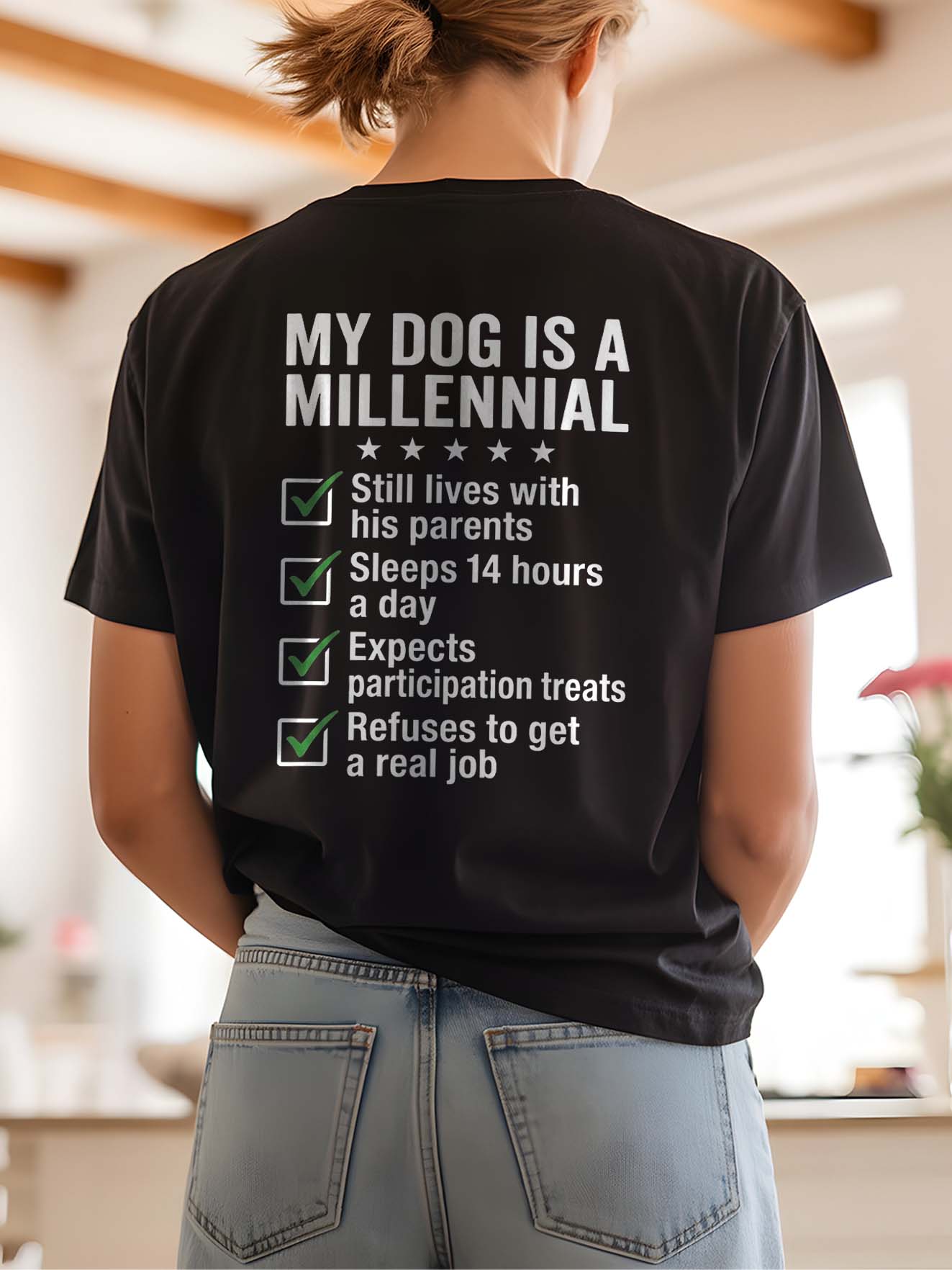 Funny My Dog Is A Millennial T-Shirt | Humor Pet Parent Tee