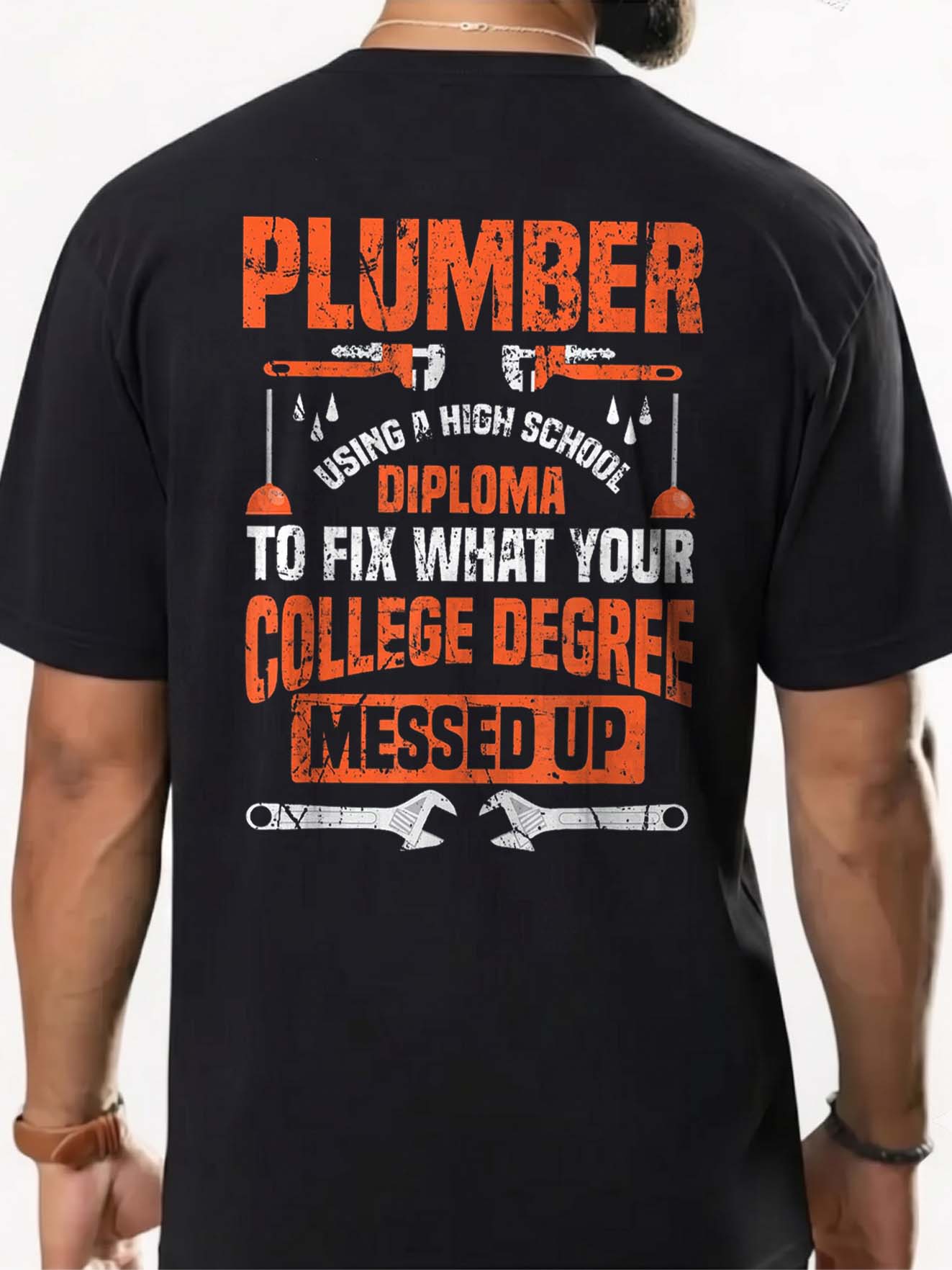 Funny Plumber High School Diploma Hoodie Blue Collar Gift