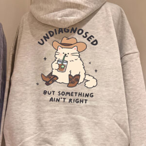 Undiagnosed But Something Ain't Right Funny Cat Cowboy T-Shirt