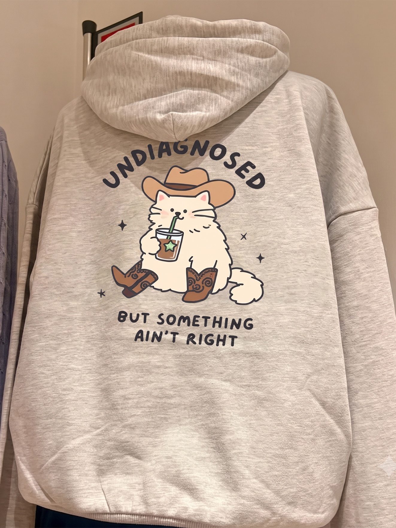 Undiagnosed But Something Ain't Right Funny Cat Cowboy T-Shirt