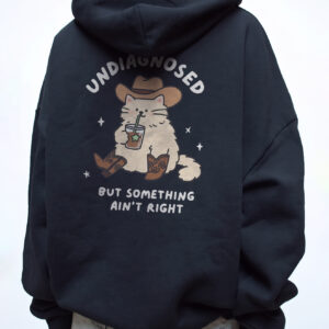 Undiagnosed But Something Ain't Right Funny Cat Cowboy T-Shirt