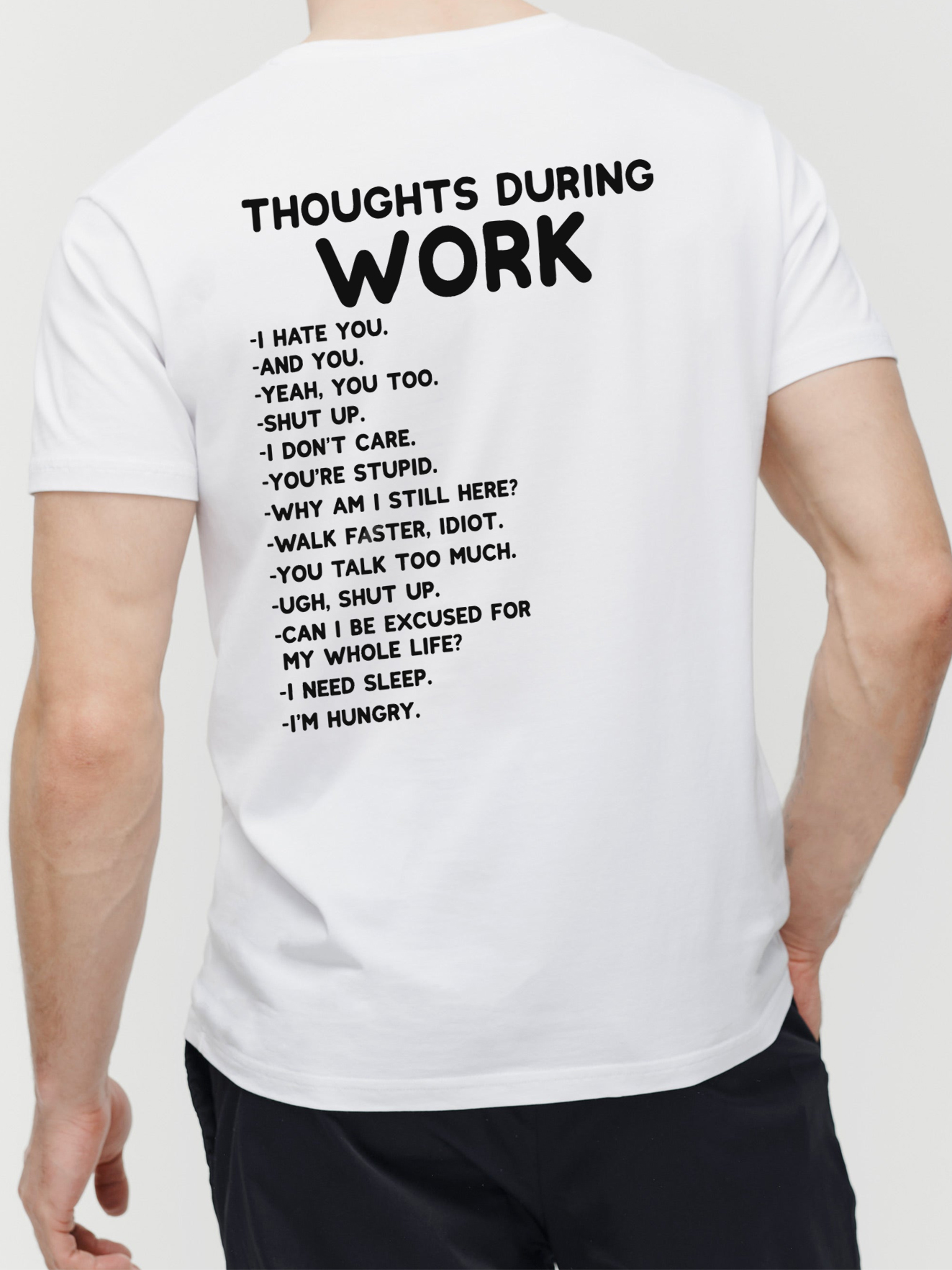 Thoughts During Work Sarcastic Office Humor T-Shirt Coworker Gift