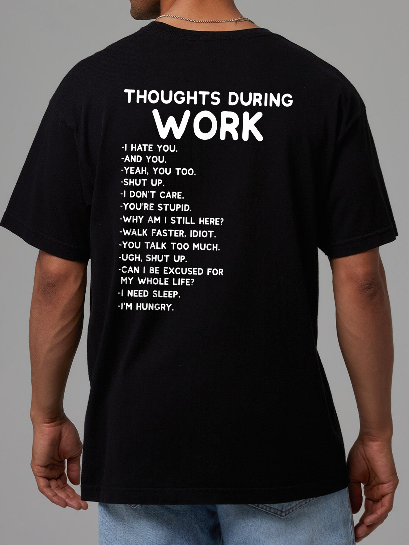 Thoughts During Work Sarcastic Office Humor T-Shirt Coworker Gift