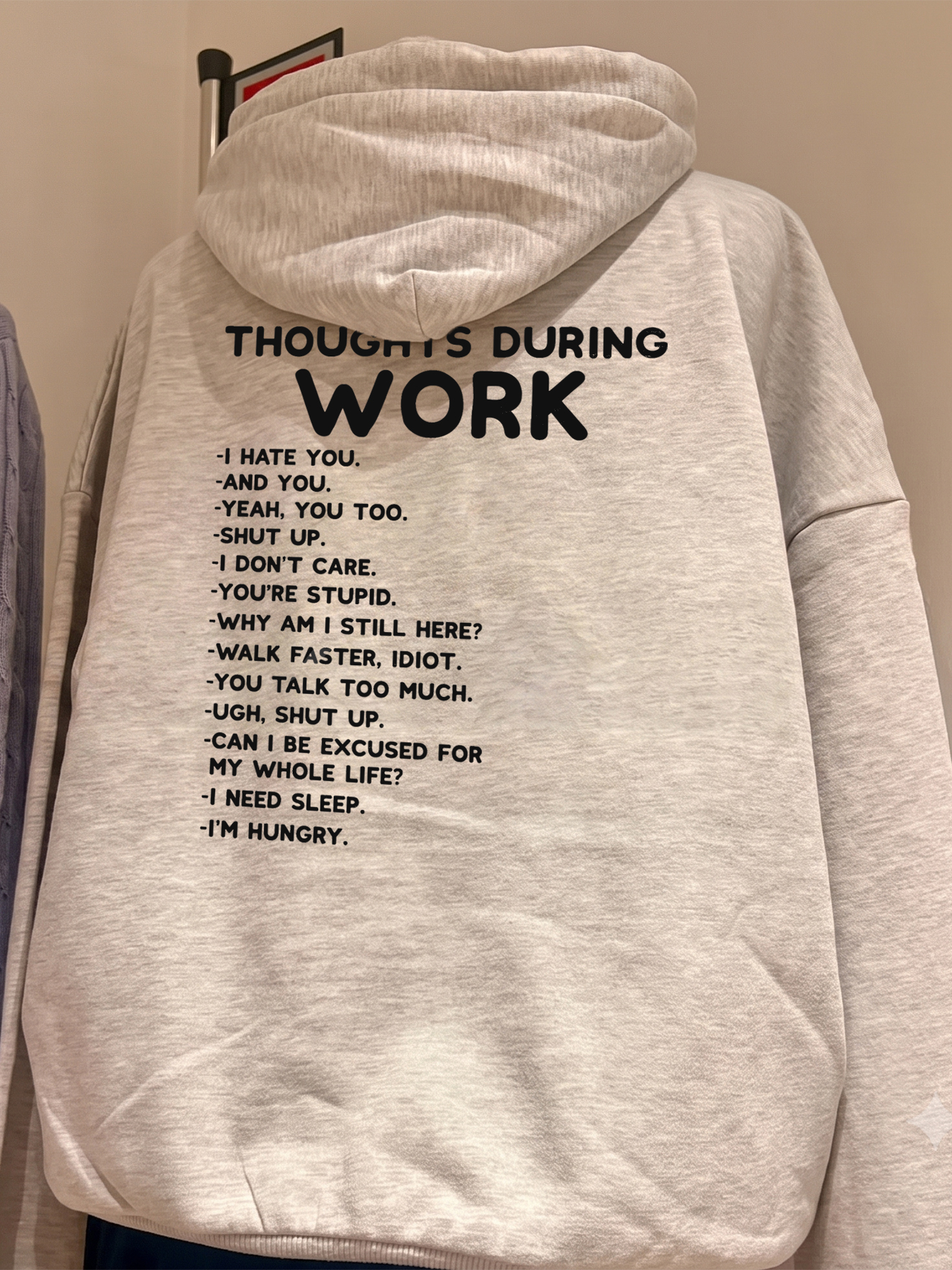 Thoughts During Work Sarcastic Office Humor T-Shirt Coworker Gift