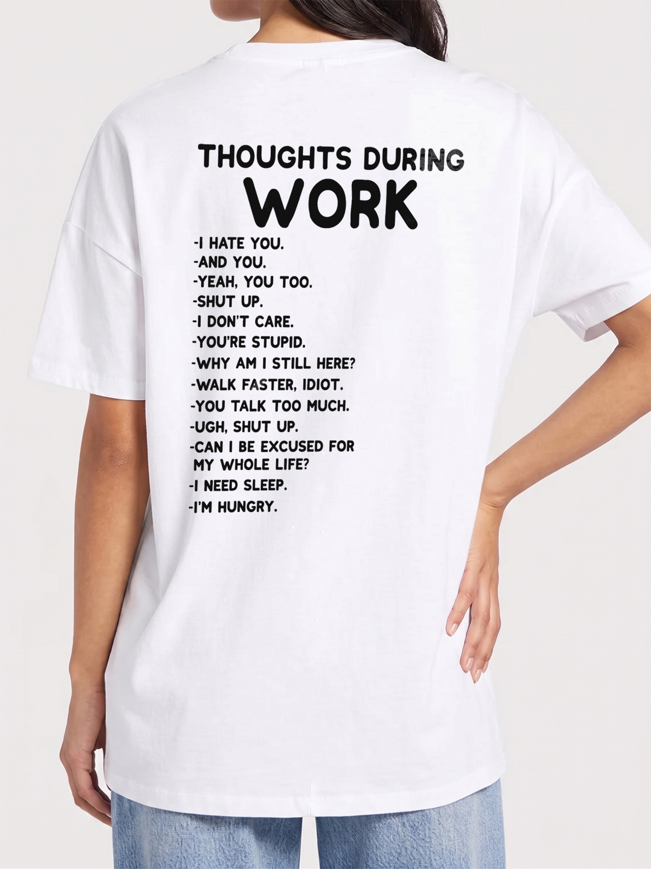 Thoughts During Work Sarcastic Office Humor T-Shirt Coworker Gift