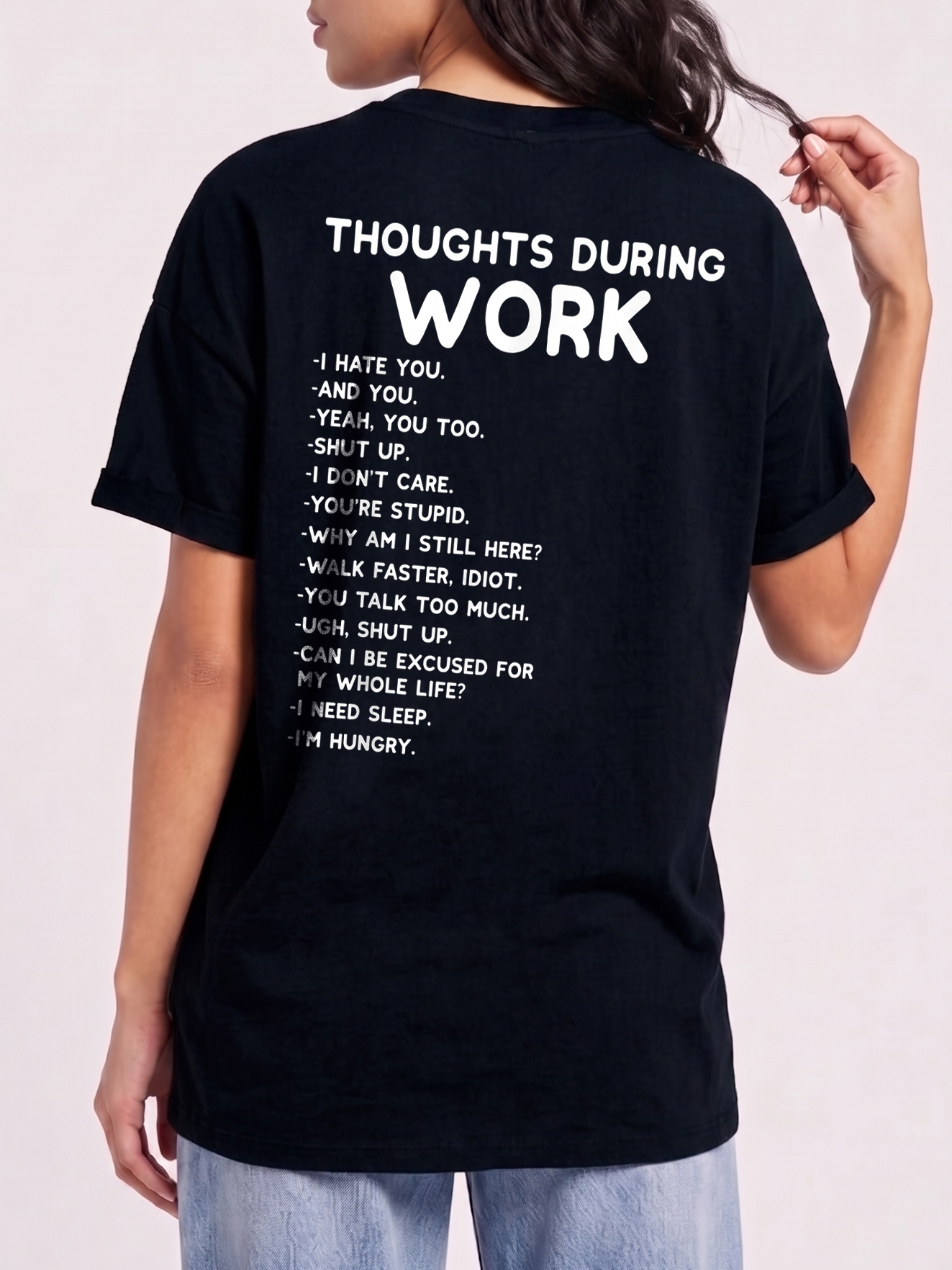 Thoughts During Work Sarcastic Office Humor T-Shirt Coworker Gift
