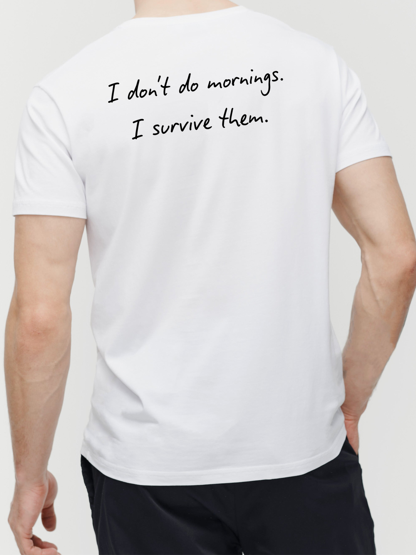 I Don't Do Mornings Funny T-Shirt - Relaxed Fit Humor Tee