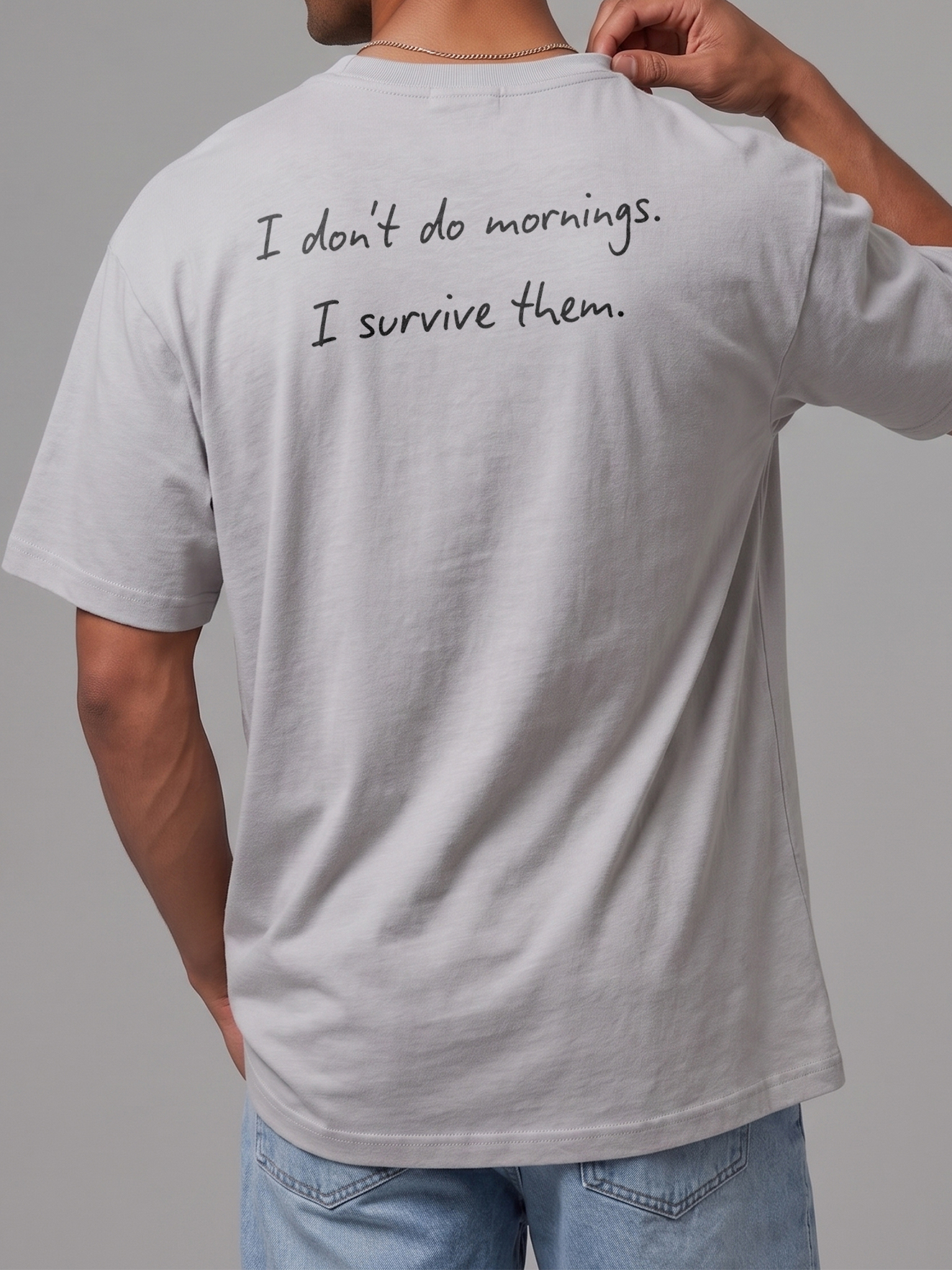 I Don't Do Mornings Funny T-Shirt - Relaxed Fit Humor Tee
