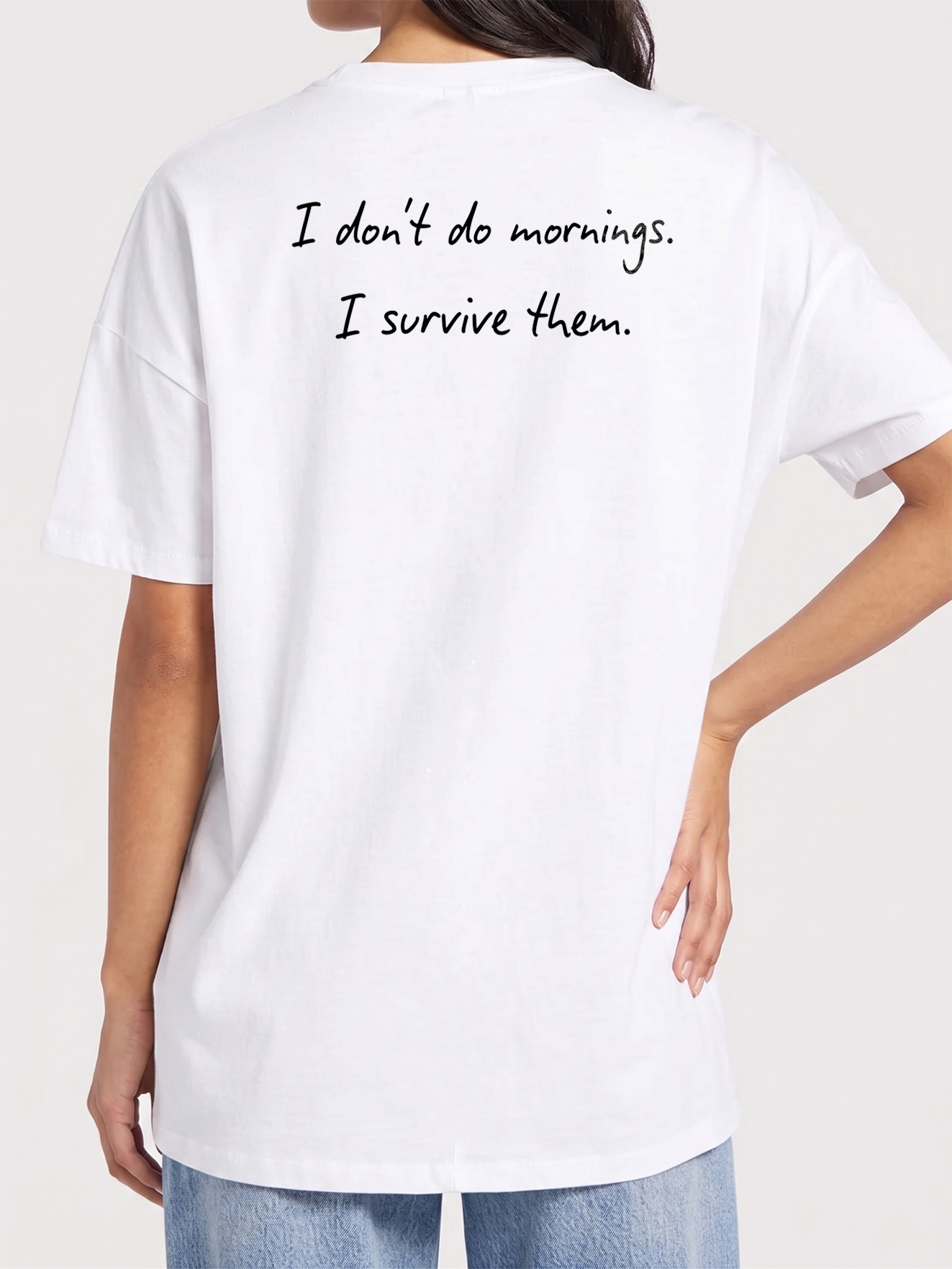 I Don't Do Mornings Funny T-Shirt - Relaxed Fit Humor Tee