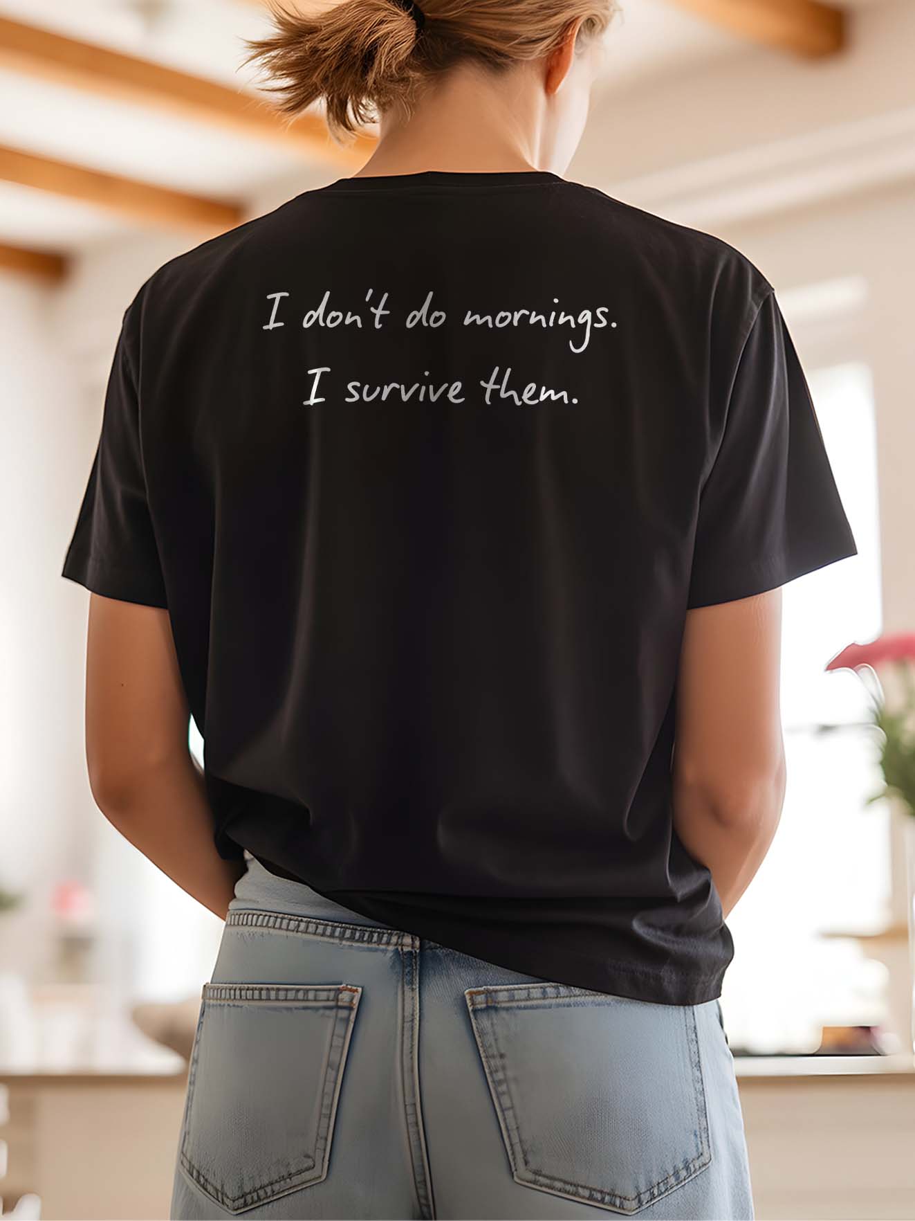 I Don't Do Mornings Funny T-Shirt - Relaxed Fit Humor Tee