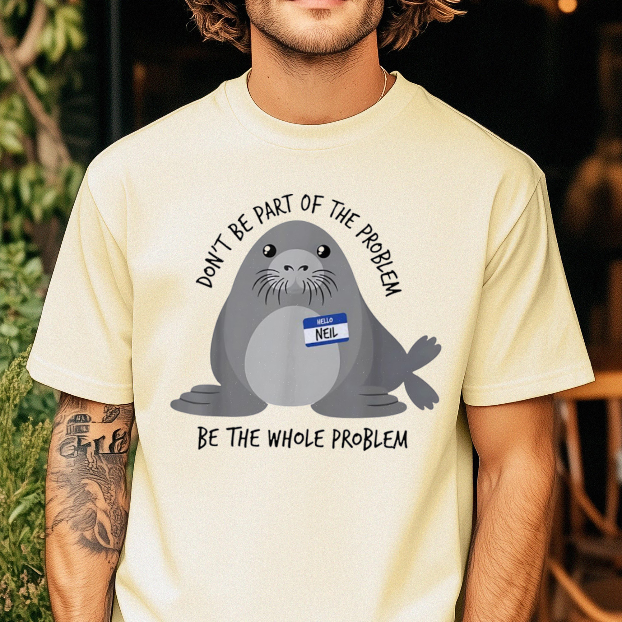 Neil The Seal Don’t Be Part Of The Problem Meme Graphic Tee Funny Shirt