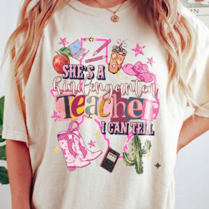 She's A Kindergarten Teacher I Can Tell Preppy Western Tee