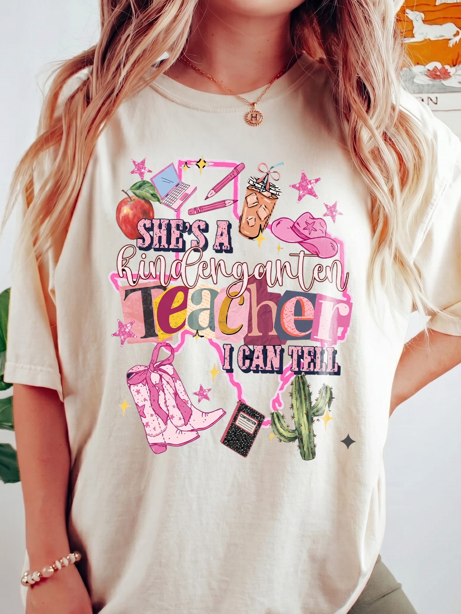 She's A Kindergarten Teacher I Can Tell Preppy Western Tee