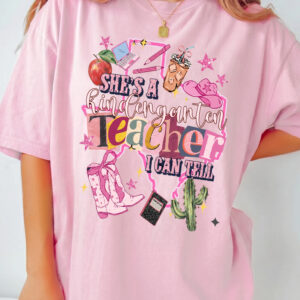 She's A Kindergarten Teacher I Can Tell Preppy Western Tee