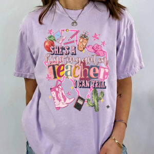 She's A Kindergarten Teacher I Can Tell Preppy Western Tee