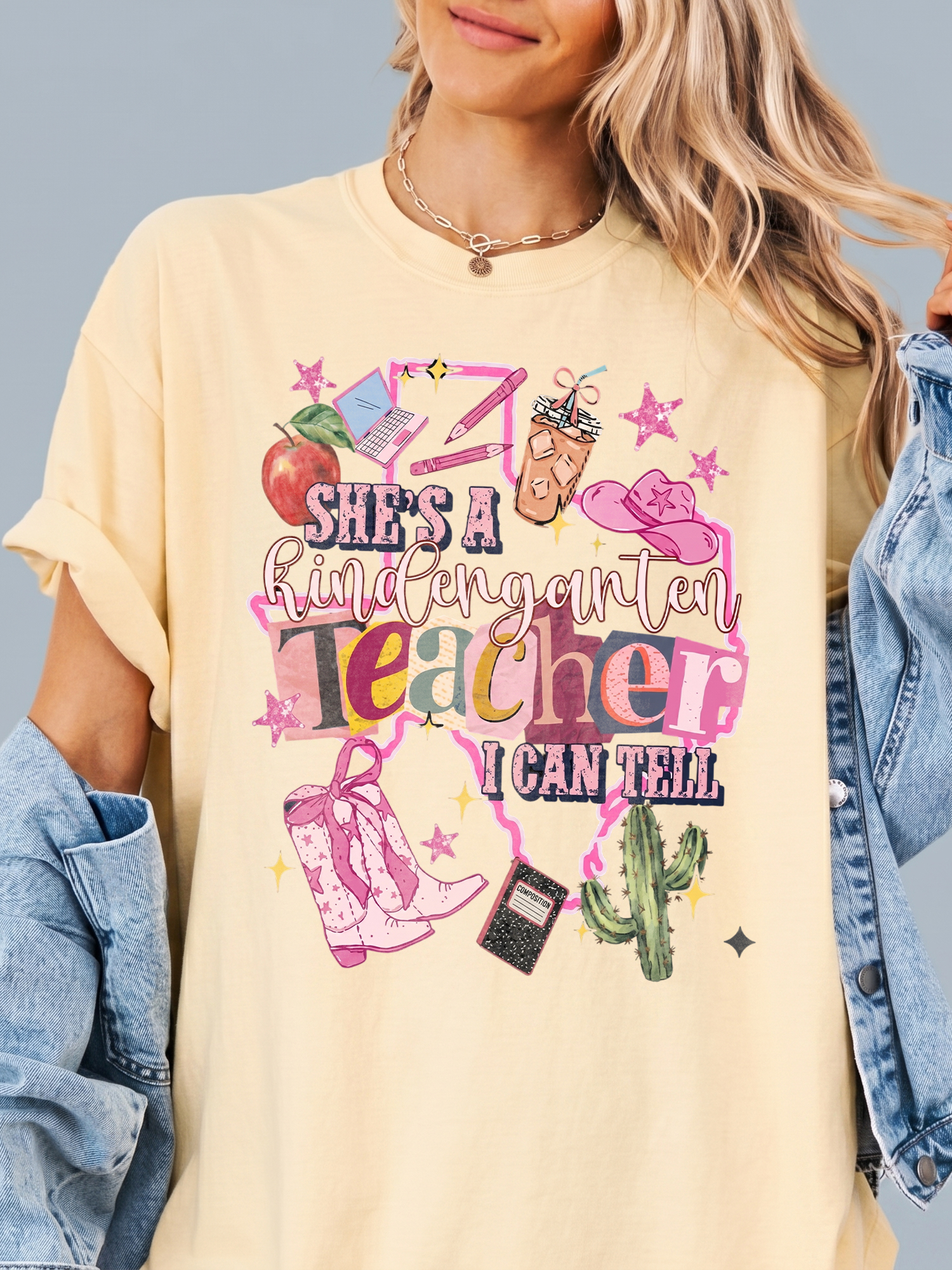 She's A Kindergarten Teacher I Can Tell Preppy Western Tee