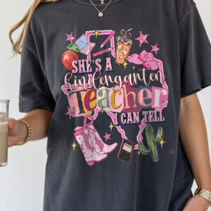 She's A Kindergarten Teacher I Can Tell Preppy Western Tee