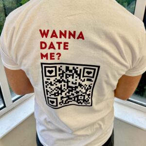 Funny QR Code Dating T-Shirt - Wanna Date Me Singles Wingman Tee
