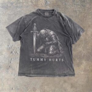 Tummy Hurts Knight Meme Shirt - Vintage Graphic Tee