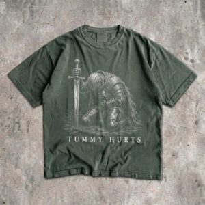 Tummy Hurts Knight Meme Shirt - Vintage Graphic Tee