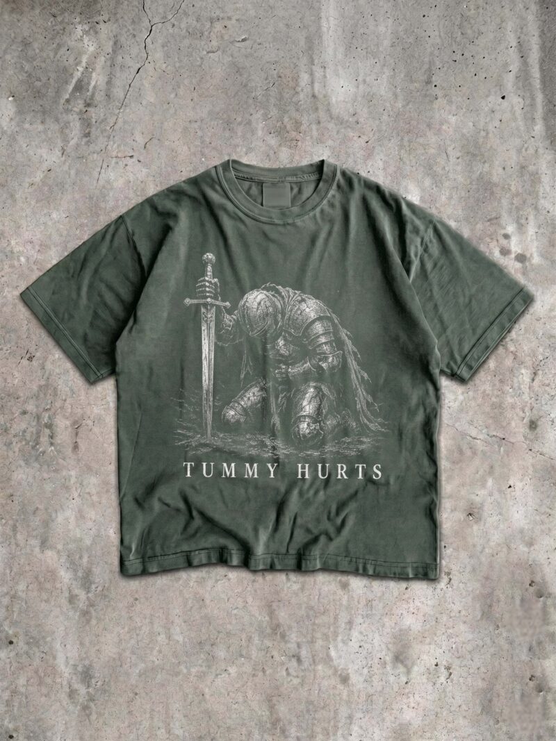 Tummy Hurts Knight Meme Shirt - Vintage Graphic Tee