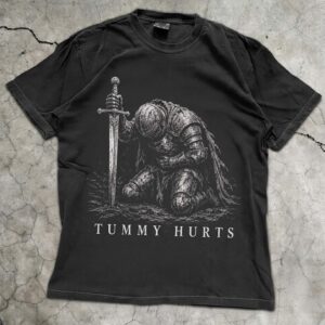 Tummy Hurts Knight Meme Shirt - Vintage Graphic Tee