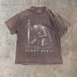 Tummy Hurts Knight Meme Shirt - Vintage Graphic Tee