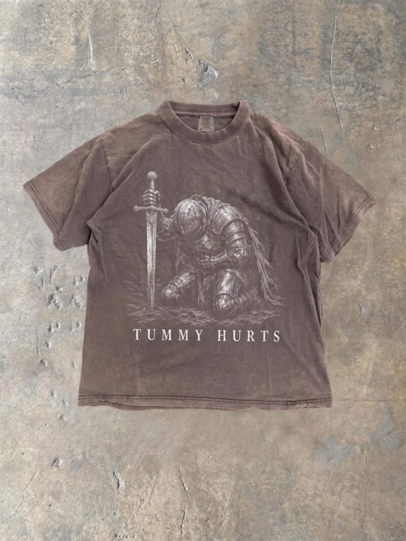 Tummy Hurts Knight Meme Shirt - Vintage Graphic Tee