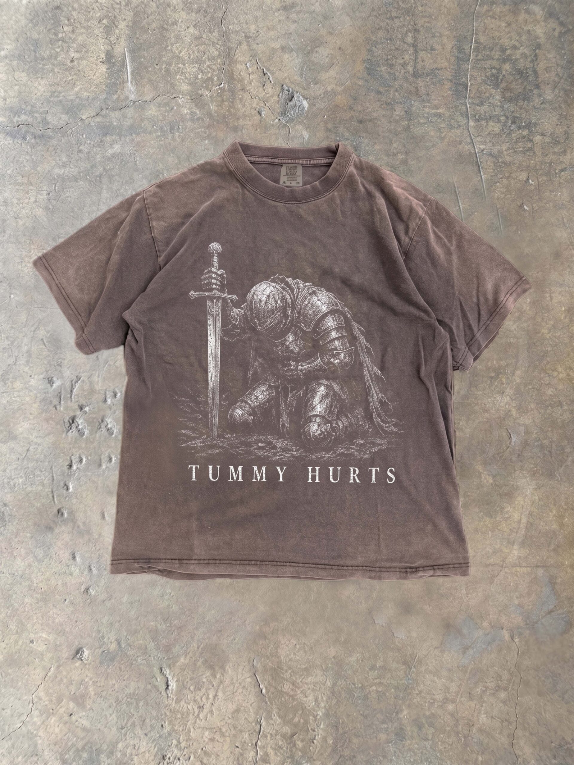 Tummy Hurts Knight Meme Shirt - Vintage Graphic Tee