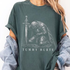 Tummy Hurts Knight Meme Shirt - Vintage Graphic Tee