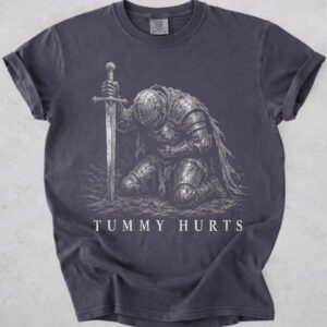 Tummy Hurts Knight Meme Shirt - Vintage Graphic Tee