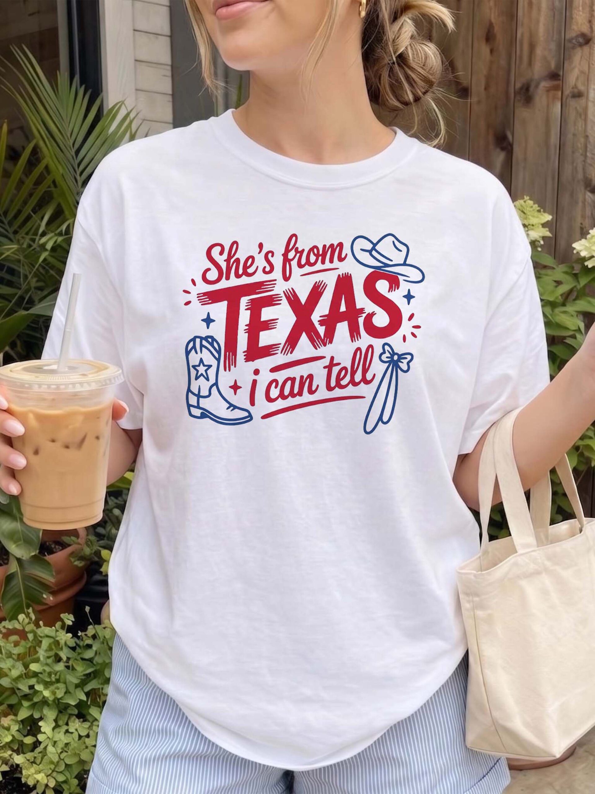 Retro She's From Texas I Can Tell T-Shirt Western Cowgirl Tee