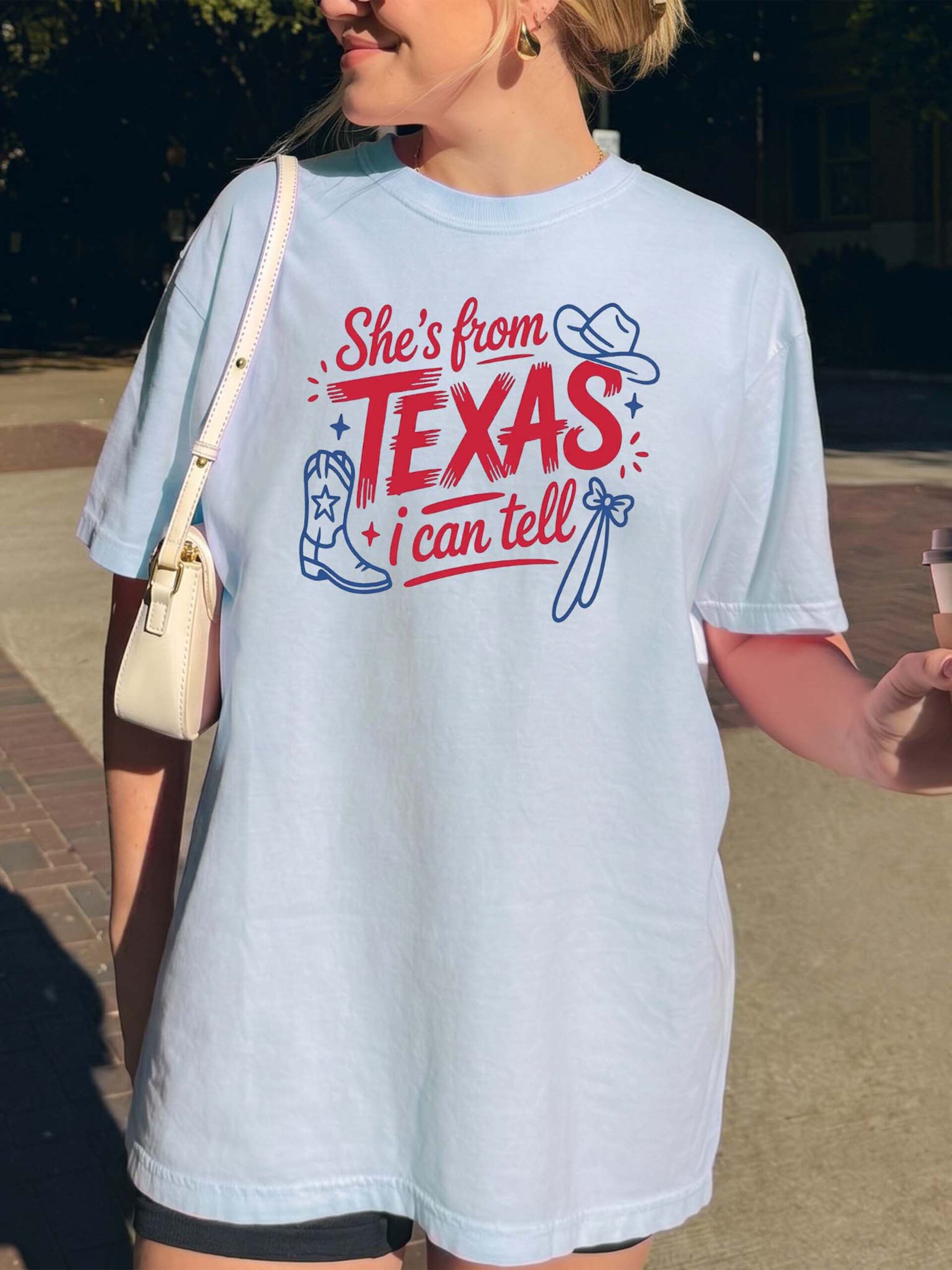 Retro She's From Texas I Can Tell T-Shirt Western Cowgirl Tee