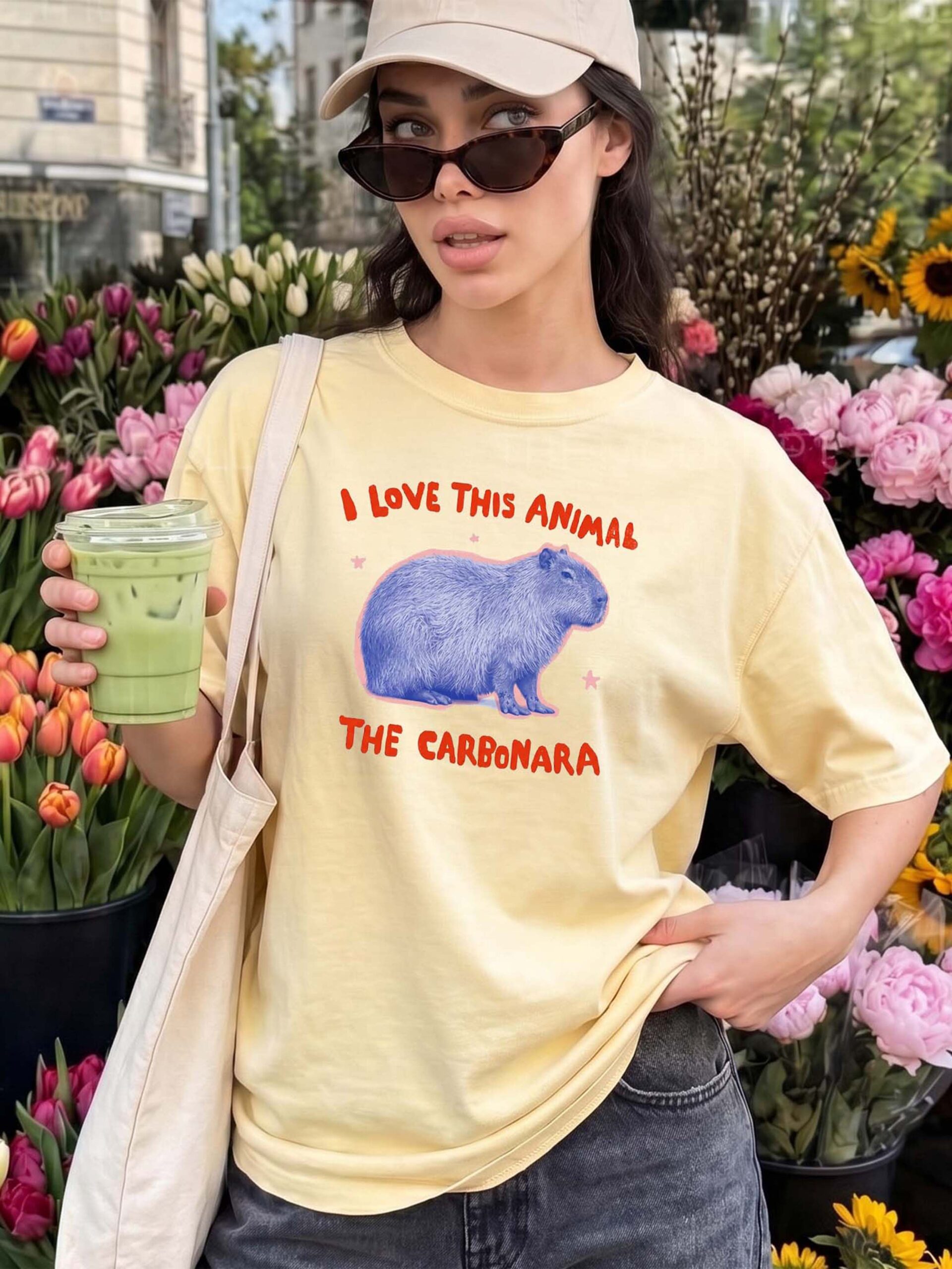 I Love This Animal The Carbonara Shirt - Funny Capybara Meme Tee