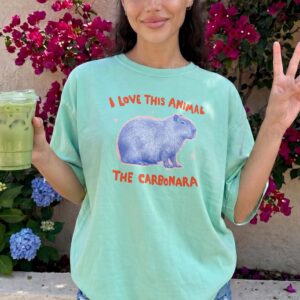 I Love This Animal The Carbonara Shirt - Funny Capybara Meme Tee