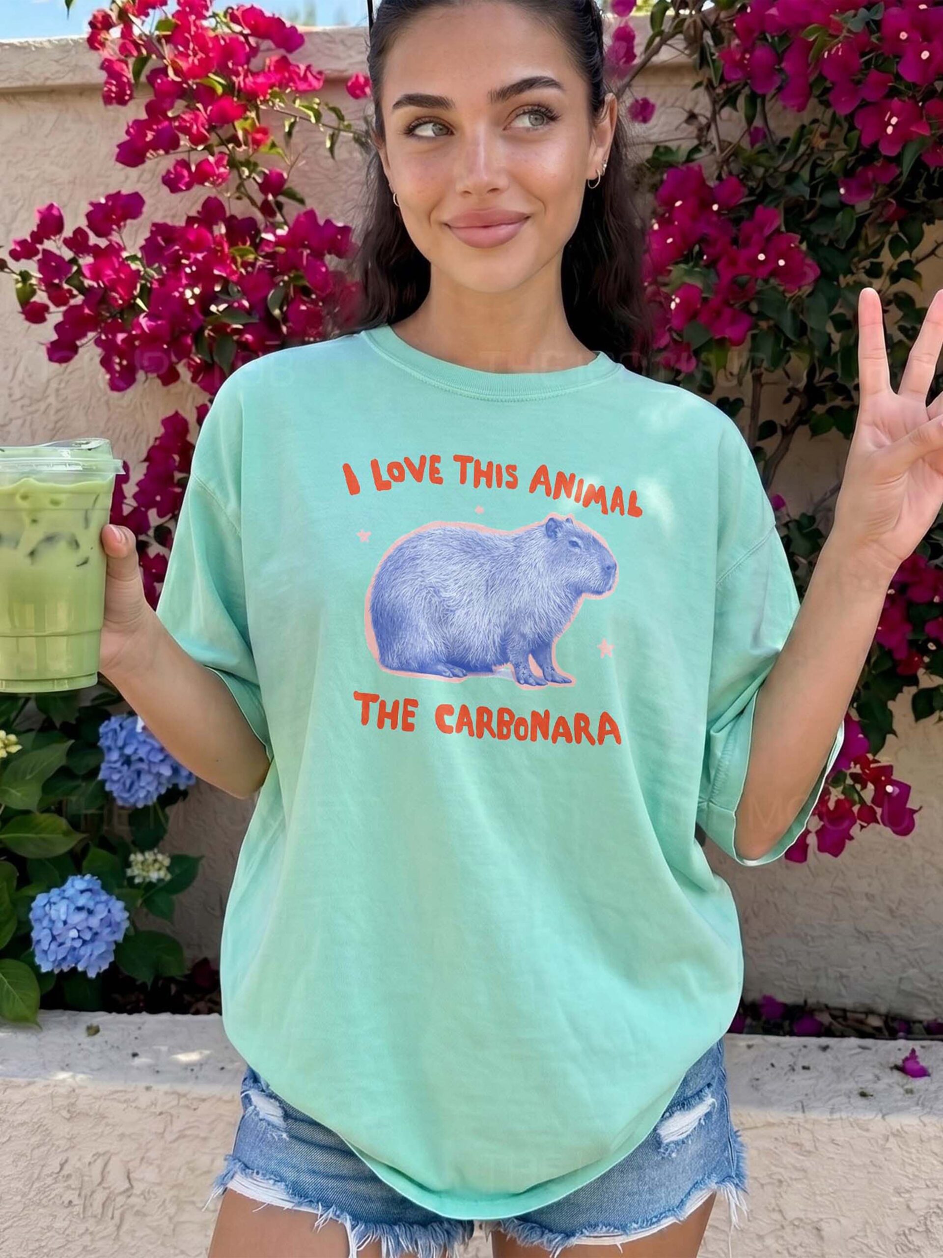 I Love This Animal The Carbonara Shirt - Funny Capybara Meme Tee