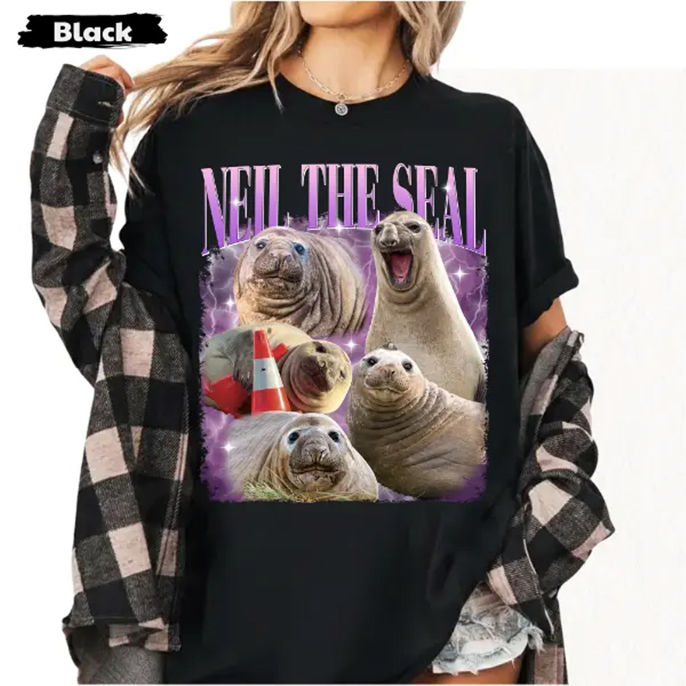 Neil The Seal Vintage 90s Bootleg Elephant Seal Graphic Tee